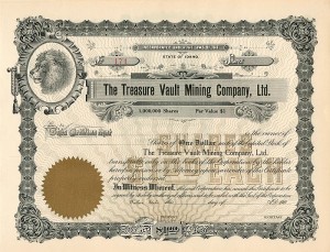 Treasure Vault Mining Company, Ltd. - Stock Certificate